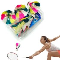 3PCS Durable Windproof Stable Foam Head Training Supplies Feather Badminton Colorful Shuttlecock Ball