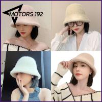 MOTORS-192 SHOP หนาขึ้น หมวกตุ๊กตาฤดูใบไม้ร่วงฤดูหนาว กันหนาว แฟชั่นสำหรับผู้หญิง ฝาปิดอ่าง หมวกฟางปีกกว้าง หมวกบีนนี่ หมวกทรงถัง ผู้หญิงผู้หญิงผู้หญิง