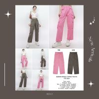 ชมพู/เขียวเข้ม SLYQ BARBIE DENIM CARGO PANTS ? กางเกงยีนส์คาร์โก้ขายาว Y2K