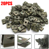 20Pcs รถฐานสกรู U-Type คลิปรถ Fastener คลิปเครื่องยนต์รถยนต์ Fender กันชน Guard แผ่น Clamp Ring Clamp