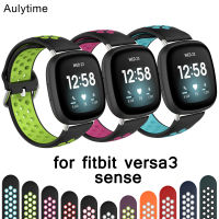 AulytimeสำหรับFitbit Sense /Fitbit Versa 3 Smartwatchนุ่มสปอร์ตซิลิโคนเปลี่ยนสายรัดระบายอากาศสำหรับผู้หญิงผู้ชาย