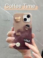 เคสสำหรับไอโฟนโทรศัพท์ลายหมีสามมิติ3D น่ารัก14 Pro Max 13 Pro Max เคสหลังซิลิโคนโทนสีอ่อนสำหรับ iPhone 12 Pro Max