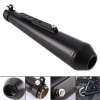 Matte Black Motorcycle Exhaust Muffler Universal 17.5 quot; Silencer Pipe 35mm - 41mm Baffle for Harley Chopper Scrambler Bobber