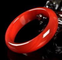 Chinese Red Jade Bracelet Charm Jewellery Fashion Accessories Hand-Carved Man Woman Round Bangl