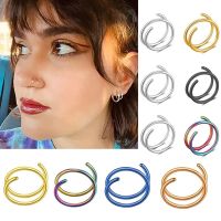 Clip On Wrap Earring Tragus Stainless Steel 2 Rings Ear Cuff Clip nose ring Fake Piercing Body Jewelry Dilataciones Falsas