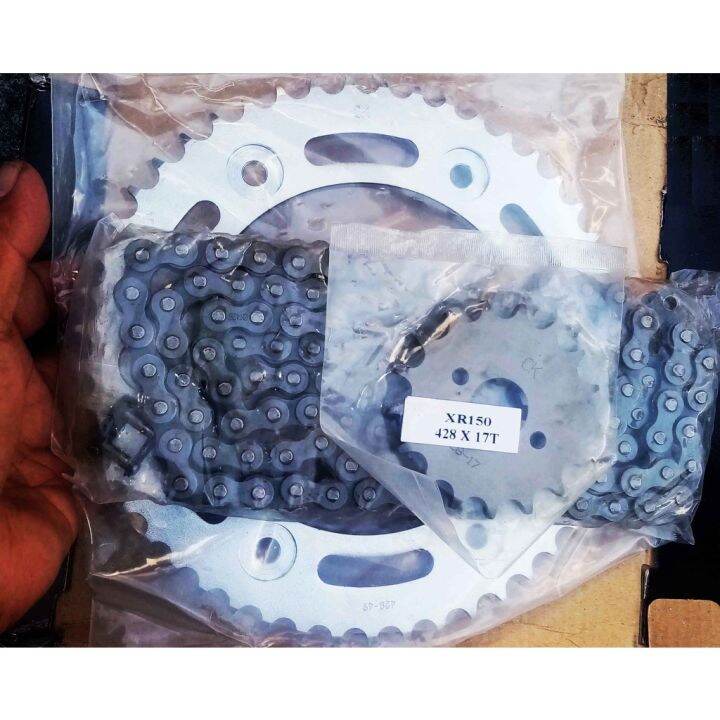 【Ready Stock】 CK TSR mc2 428 Sprocket CHAIN SET for XR150 XR125 XLR150
