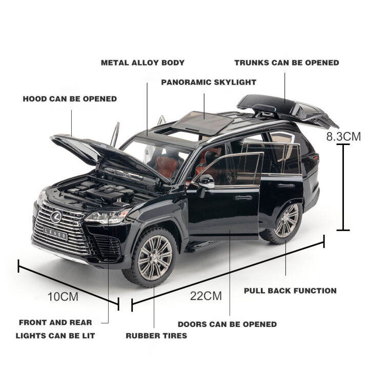 รถบรรทุกโมเดลรถยนต์สำหรับยานพาหนะ-kids-toys-รถ-lexus-lx600-suv-ของเล่นอัลลอยโลหะรถเก็บสะสมงานอดิเรก