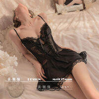 Ao Dai ผู้หญิง Lace Halter Sleeping กระโปรงผู้หญิงฤดูร้อนน้ำแข็งผ้าไหมเซ็กซี่ Bustless บางความปรารถนาลมใหม่เกาหลีรุ่นล่อลวงชุดนอน