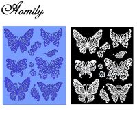 Aomily Silicone Butterflies Lace Mat Pad Lace Cake Fondant Mold Butterfly Mousse Cake Kitchen DIY Baking Decorating Bakeware Bread Cake  Cookie Access