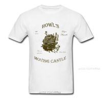 Howls Moving Castle T-Shirt Men 3D T Shirt Retro Anime Tshirts White Tops 80S Vintage Clothing Cotton Tees Drop Shipping 【Size S-4XL-5XL-6XL】