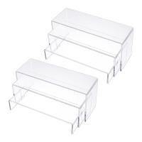 Acrylic Display Risers, Clear Rectangle Stands Shelf for Display 6Pcs