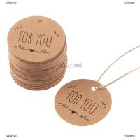 xiamei 100pcs kraft Paper Hang Tag สำหรับคุณป้ายรูปแบบสำหรับของขวัญแท็กแพคเกจตกแต่ง