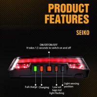 ◐ Bicycle Taillight Wireless Remote Control Turning Signal Smart Induction Rear Light Rechargeable Warning Lamp Bike Accessories