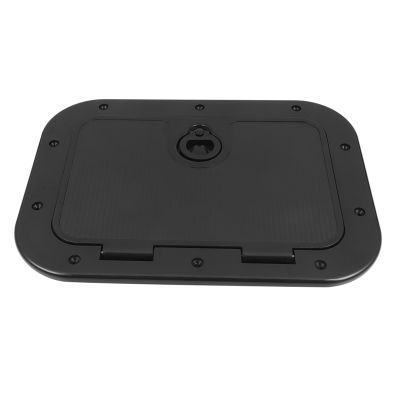 Marine Deck Plate Access Cover Pull Out Inspection Hatch with Latch for Boat Kayak Canoe, 14.96 x 11.02 Inch / 380 x 280mm -Black