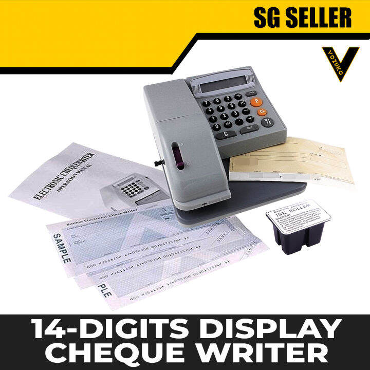 [SG SELLER] CHEQUE WRITER WITH LCD SCREEN, 14 CURRENCY CODES, EDITABLE ...