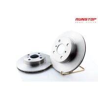 RUNSTOP รันสตอป brake disc จานเบรค หน้า เรียบ ขนาดเดิม 238 TOYOTA  รุ่น  COROLLA  AE  93,EE 101,AE 110-111  (ราคาต่อค