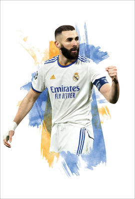 โปสเตอร์ คาริม เบนเซม่า Karim Benzema  Real Madrid  เรอัลมาดริด โปสเตอร์ขนาดใหญ่ แชมป์ Poster ฟุตบอล แต่งผนังบ้าน แต่งร้าน บาร์ ออฟฟิศ คาเฟ่ 77poster