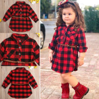 Christmas Dress	Baby Girl Clothes Red Plaid Princess Dress Costume	 + Belt 2pcs Newborn Toddler Kids Winter Spring Outfits 0-5T  by Hs2023