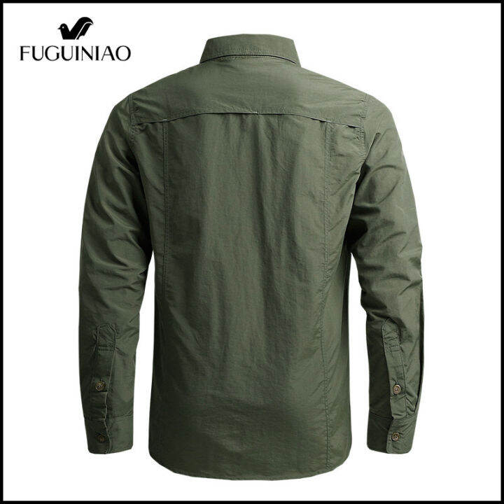 fuguiniao-แห้งเร็วเสื้อเชิ้ตผู้ชาย-ice-feel-เสื้อเชิ้ตผู้ชาย-เสื้อทำงานผู้ชายเสื้อเชิ้ตผู้ชายแขนยาวห้องปฏิบัติการ-m-4xl