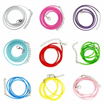 10pcs Painting Color Waxed Cord Necklace Rope Chain PU Leather Rope Necklace DIY Accessories