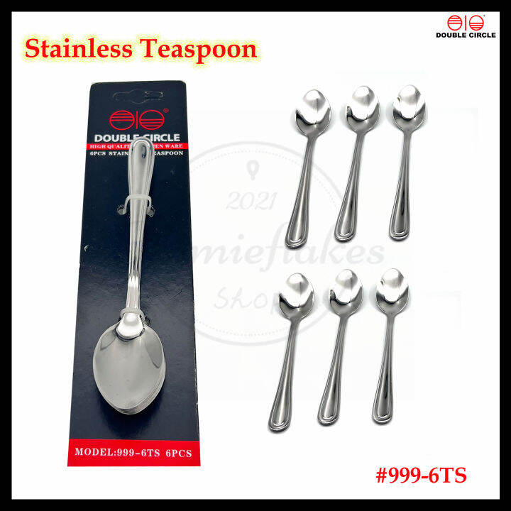 DOUBLE CIRCLE High Quality Stainless Steel Teaspoon 6pcs/set 9996TS
