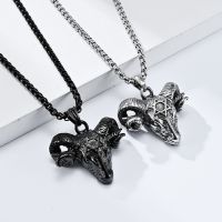 [COD] Cross-border European and Satan Goat Titanium Necklace Personality Pendant