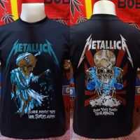 เสื้อวง Metallica วงร็อค ไม่มีตะเข็บข้าง คอฟิต ป้ายUS เสื้อร็อค เสื้อวินเทจ เสื้อทัวร์ วงร็อคต่างประเทศ