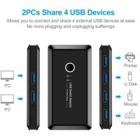 สวิตช์ฮับ USB KVM 2.0สวิตช์ KVM HDMI-เข้ากันได้2พอร์ตแชร์4อุปกรณ์ USB สำหรับเครื่องพิมพ์สแกนเมาส์และคีย์บอร์ด