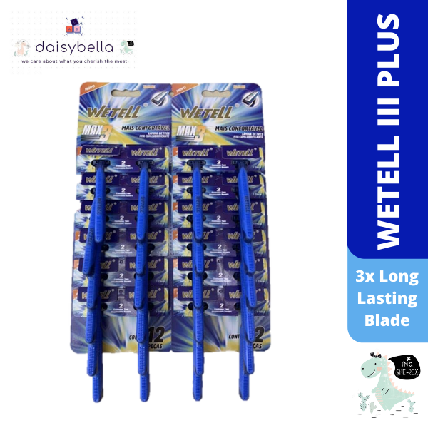 WETELL III PLUS Triple Blade Disposable Razor Pisau Cukur Shaving | Lazada