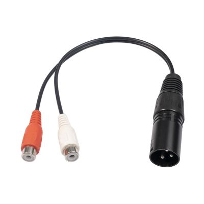 XLR To RCA Y Splitter Cable 3 Pin XLR Male To 2RCA Female Amplifier Mixing Plug AV Cable XLR To Dual RCA Cable 20Cm