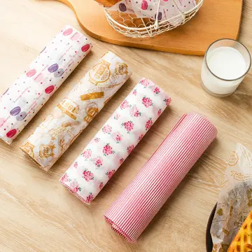 50pcs Oilproof Wax Paper Cake Bread Food Wrapper Disposable Burger Fries  Baking Wax Paper Dinner Plate Greaseproof Pad Paper