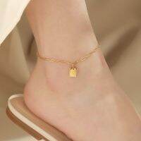 Stainless Steel Jewelry Long Chain Lucky Square Brand Anklet Punk Chain For Women