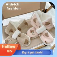 ALDRICH ผ้าพันคอขนสัตว์แฟชั่นสำหรับเด็ก,ผ้าคลุมไหล่การ์ดคอเกาหลีผ้าพันคอลายการ์ตูนหมี