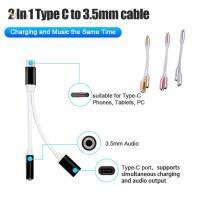 New 3.5 mm Type C Video Splitter and USB Wired line Charger 2 in1 Headphone Audio Jack USB C Cable Adapter TXTB1 Headphones Accessories