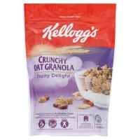 ✨Sale✨ เคลล็อกส์ อาหารเช้าซีเรียลธัญพืชกราโนลาผสมผลไม้อบแห้ง 380กรัม Kelloggs Crunchy Oat Granola Fruity Delight Breakfast Cereal 380g