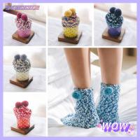 SYBOOKS Cute Ball Elastic Winter Warm Floor Socks Knited Hosiery Coral Velvet