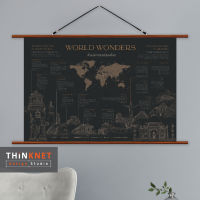 ภาพแขวนผนังสิ่งมหัศจรรย์ของโลก: ลายเส้น-ดำ World Wonders: Drawing-Black