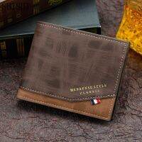 New Business Men Leather Wallet Luxury Short Card Wallet Man Foldable Card Holders Small Male Money Purses