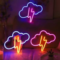 ✚ LED Neon Sign USB/Battery Operated LED Night Lamp Stunning Visual Effect Cloud Neon Sign Lamp Photography Prop Party Supplies