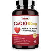 ZEBORA CoQ10-400mg with PQQ BioPerine &amp; Omega-3m Coenzyme Q10(Ubiquinone),60 Softgels