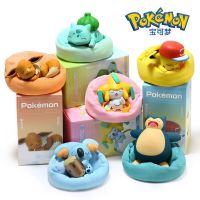 Pokemon Figures Toys Pikachu Pokemon Ornaments Figures With Plush Base Model Dolls Toy Birthday Gift