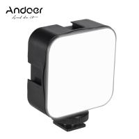 【จัดส่งฟรี】Andoer MINI LED ไฟถ่ายภาพและวิดีโอเติมหลอดไฟ 6500K หรี่แสงได้ 5W รองเท้าเย็นติดตั้งอะแดปเตอร์สำหรับ Canon Nikon SONY DSLR กล้อง