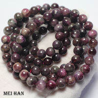 Meihan (1 celetset) natural Dark Red Tourmaline 7.5-8mm round loose beads stone for jewelry making design