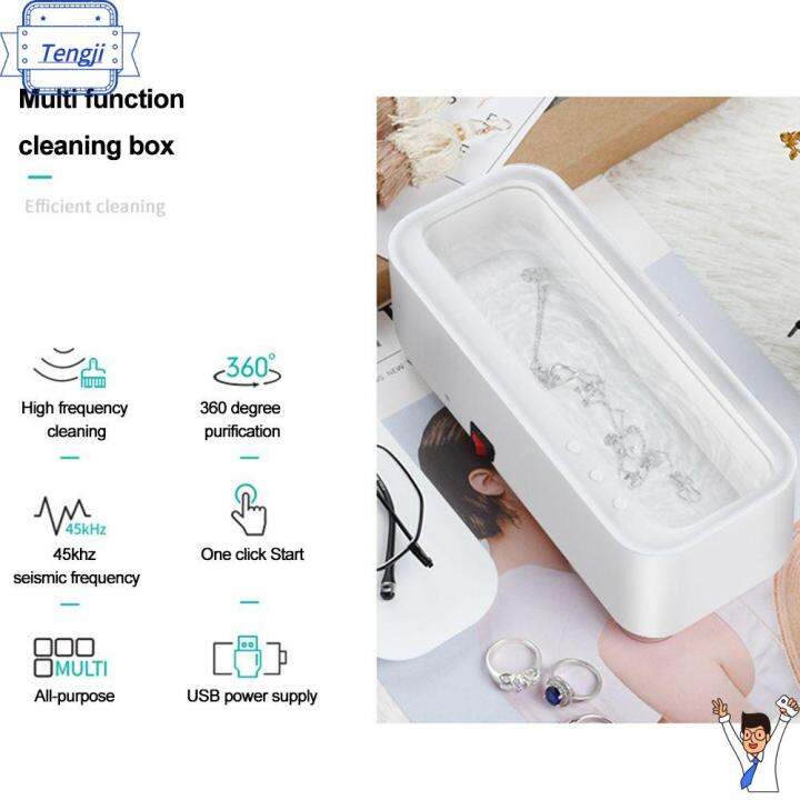 TENGJI USB Watch Glasses Ultrasonic Cleaner Sonic Wave Tank Cleaning