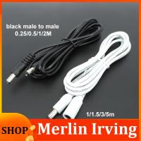 Merlin Irving Shop 22awg 3A DC Male To male female Power supply Adapter white black cable Plug 5.5x2.1mm Connector wire 12V Extension Cords