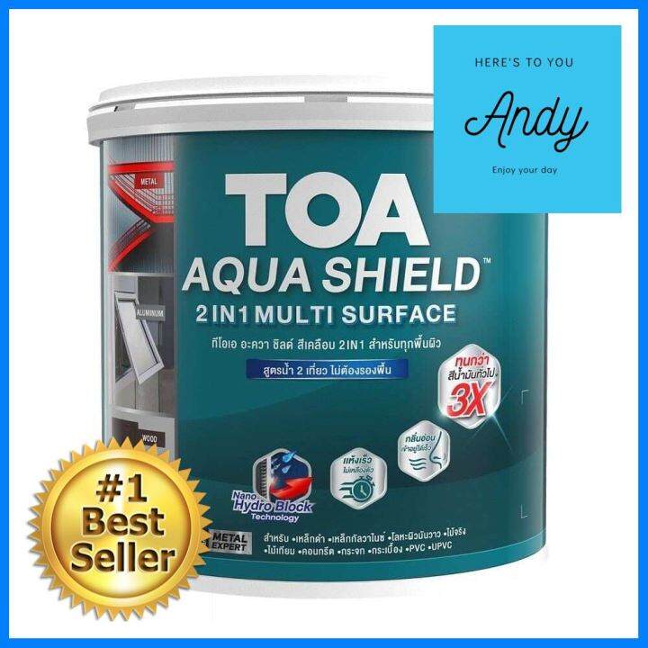 สีเคลือบเงา TOA AQUA SHIELD 2 IN 1 AQ100 สีขาว กึ่งเงา 3.5 ลิตรSELF ...