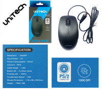 เม้าส์ Mouse PS/2 Unitech UNM-001 Optical หัวกลม เครื่องชั่ง โรงงาน เครื่องจักร สีดำ Black