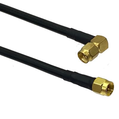 RG58 SMA Male Plug to SMA Male Plug Right angle Connector Crimp RF Jumper pigtail Cable 6inch~20M Wire Terminal Electrical Connectors