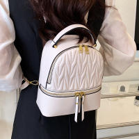 Fashionable All-Match Backpack Womens 2022 New Korean Style Simple Fashion Students Backpack Large Capacity Portable Travel Bag