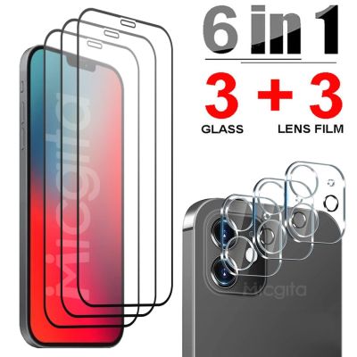 6 in 1 Tempered Glass For iphone 12 Pro Max Screen Protector 3D Camera Lens Glass Full Cover Film For iphone 12 mini Glass